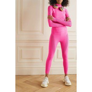 Adam Selman Sport Rib Knit Bubblegum Pink Leggings